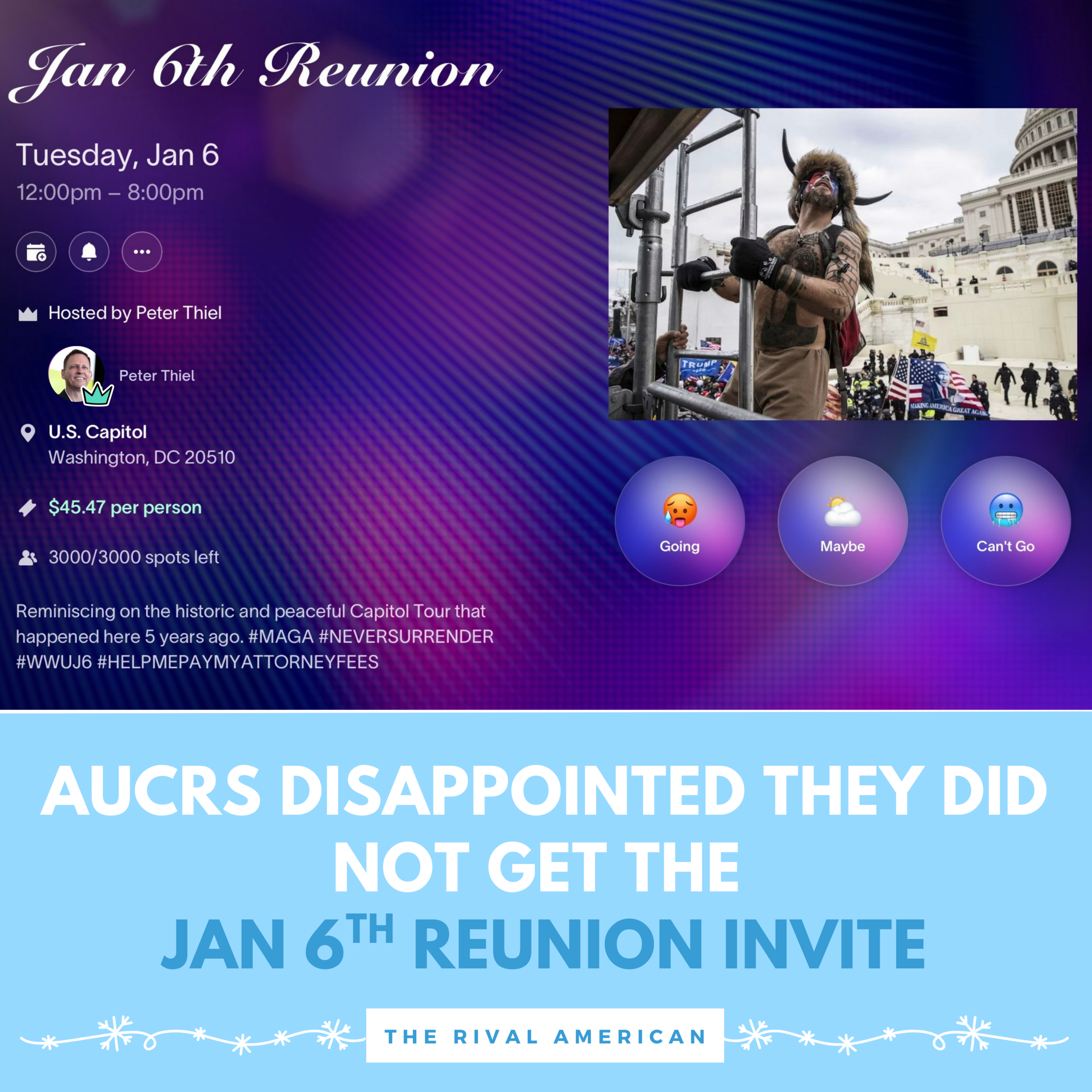 AUCRS Disappointed They Did Not Get the Jan 6th Reunion Invite